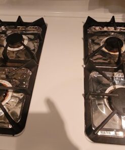 (50 Pack) Disposable Gas Burner Liners, Aluminum Foil Square Stove Burner Covers, Range Protectors, Stove Top Covers for Gas Burners, Foil Liners to Catch Grease & Food Spills 8.5x8.5 1 21 71Fu4Z2qKqL 1