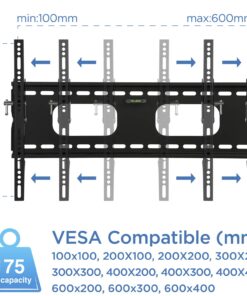 Mount-It Low-Profile Tilting TV Wall Mount Bracket for 32-60 inch LCD, LED, OLED, 4K or Plasma Flat Screen TVs - 175 lbs Capacity, 1.5 Inch Profile, Max VESA 600x400 (MI-318B), Black, 60 Medium 21 71FuAZPiSL