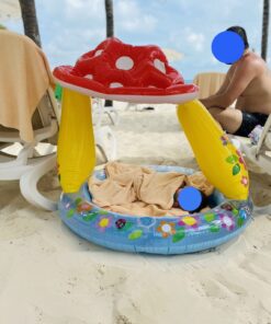 INTEX 57114EP Mushroom Baby Pool: Built-In Mushroom Shade – Soft Inflatable Floor – Durable Vinyl – Ages 1-3 – 40" x 35" 22 71FuPap2ZNL