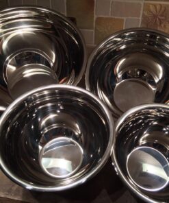 Bellemain Stainless Steel Non-Slip Mixing Bowls with Lids (4-Piece Set) 4 Piece Silver /Black 43 71FuTSKOjHL