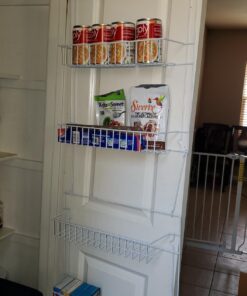 Lavish Home (White) 6-Tier Adjustable Kitchen Door Rack for Pantry Organization and Storage Shelving, (L) 19” x (W) 5” x (H) 56-64 43 71FuqTeSclL