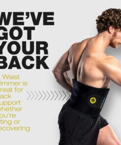 ActiveGear Waist Trimmer Belt Slim Body Sweat Wrap for Stomach and Back Lumbar Support Yellow Large 27 71FvKoUJcVL