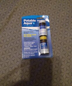 Potable Aqua Water Purification Tablets with PA Plus, Portable and Effective Solution for Camping, Hiking, Emergencies, Natural Disasters and International Travel, Two 50ct Bottles 50.0 43 71FwDgoq1WL