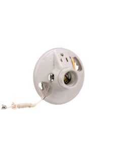 EATON Wiring 667-SP 660-Watt 125-volt Medium Base Ceiling Receptacle Lamp Holder with Pull Chain, Porcelain, White 14 71FwO8EzbL