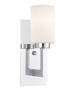 Linea di Liara Brio Polished Chrome Sconce Frosted Glass Shade Modern Sconces Wall Lighting Fixture Bathroom Wall Sconce Vanity Wall Sconce and Hallway Wall Light Fixtures, UL Listed 27 71FwVTl1H3L