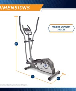 Marcy Magnetic Elliptical Trainer Cardio Workout Machine Grey - Standard 21 71Fxne hKPL