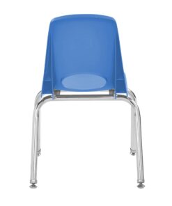 Factory Direct Partners 10364 14" School Stack Chair, Stacking Student Seat with Chromed Steel Legs and Nylon Swivel Glides for in-Home Learning or Classroom - Blue (6-Pack) 14 inch 23 71FyMlESfML