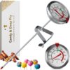 CRAFT911 Candy Thermometer with Pot Clip - Deep Fry Oil Thermometer for Frying - Cooking Thermometer for Frying Oil Candle Making Hot Oil Deep Fryer Thermometer 8" Side of Pot Thermometer Classic (Popular)