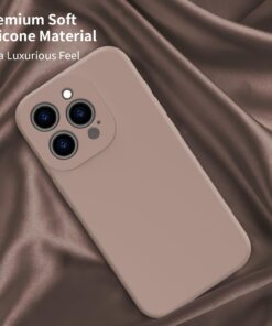 bicol Compatible with iPhone 15 Pro Max Case with Screen Protector,Enhanced Camera Lens Protection,Soft Liquid Silicone Protective Cover,Slim Fit Protective Phone Case 6.7" Light Brown iPhone 15 Pro Max 6.7" Nice Light Brown 10 71FyrkCLyUL