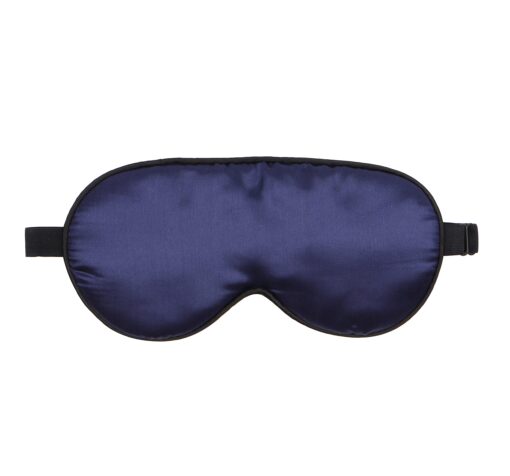 Everest Essentials Silk Sleep Mask with Adjustable Strap, Blocks Out Light and Helps Sleep Better | Eye Mask for Yoga, Shift-Work, Migraines, Puffy Eyes | Blindfold Comes in a PE Zip Bag (Navy Blue) Navy Blue