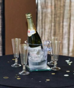 Oojami 140 pc Plastic Classicware Glass Like Champagne Wedding Parties Toasting Flutes Party Cocktail Cups (Gold Glitter) Gold Glitter 24 71G KCLScOL