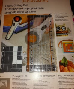 Fiskars Rotary Cutter 3-Piece Set - 45mm Stick Rotary Cutter for Fabric, Cutting Mat, and Sewing Ruler - Craft Supplies - Gray Cutting Mat + Rotary Cutter Set Standard 3-Piece 47 71G qeymSCL