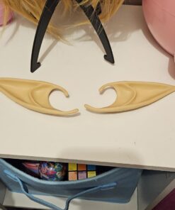 Linfairy Short Blonde Wig Halloween Cosplay Wig For Men Braid with 2 Elf Ear 38 71G xD3fxaL