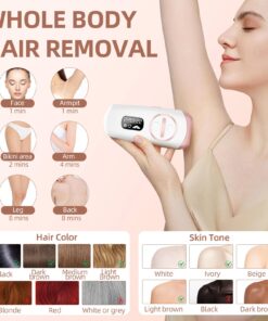 Laser Hair Removal, IPL Hair Removal with Cooling for Women and Men, Permanent Hair Removal Device Upgrade 999999 Flashes for Face Armpit Arm Bikini Line Leg Whole Body Ice-pink 15 71G0 dRkL