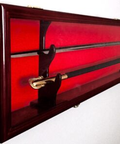 1 Sword Display Case Cabinet Stand Holder Wall Rack Box - Lockable w/ 98% UV Protection Cherry 17 71G0P4aUCL