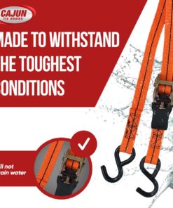 Cajun Tie Downs - 3 Point Tie Down Ratchet Strap for Jet Ski, Sea Doo & Wave Runner (8 Feet, Black) 8 Feet 12 71G0aagviEL