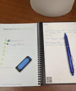 Rocketbook Core Reusable Smart Notebook | Innovative, Eco-Friendly, Digitally Connected Notebook with Cloud Sharing Capabilities | Dotted, 6" x 8.8", 36 Pg, Infinity Black, with Pen, Cloth, and App Included 1 Inifinity Black Executive 40 71G0kgEAjtL