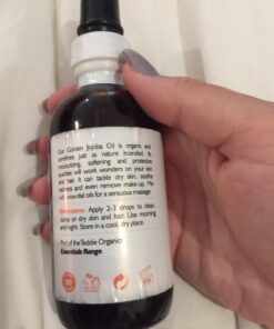 Teddie Organics Golden Jojoba Oil 100% Pure Organic Cold Pressed and Unrefined 4oz - Natural Moisturizer for Face Hair and Sensitive Skin, Carrier Oil for Essential Oils 4 Fl Oz (Pack of 1) 55 71G0ud1J3L