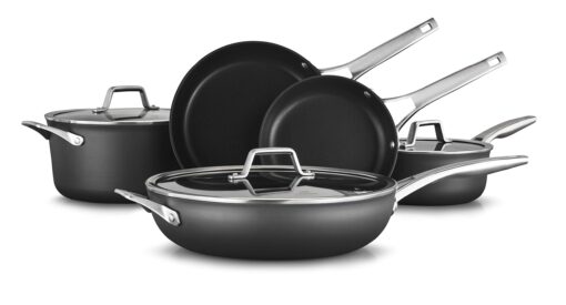 Calphalon 8-Piece Pots and Pans Set, Nonstick Kitchen Cookware with Stay-Cool Handles, Dishwasher and Metal Utensil Safe, Black Cookware Set