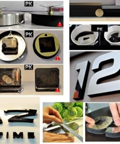 Elikeable Modern 3D Frameless Large 3D DIY Wall Clock Watches Hours DIY Decorations Home for Living Room Bedroom (black) Black 18 71G1yLC X8L