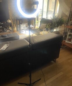 GearLight Ring Light - 10" Selfie Tripod Stand with LED Lights, Dual Phone Holders, Adjustable Height and Lighting for Recording, Makeup & Photography - Cute Room Decor Stuff & Gifts For Teen Girls 10 inch 31 71G2G4r5MrL