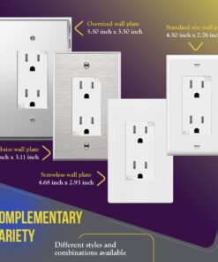 ENERLITES Decorator Receptacle, Tamper-Resistant Wall Outlet, Gloss Finish, Residential Grade, 3-Wire, Self-Grounding, 2-Pole, 15A 125V, UL Listed, 61501-TR-W-40PCS, White (40 Pack) Wall Plate Not Included 40 13 71G2TIz4KL