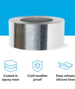 IMPRESA - Aluminum Foil Tape for Sealing and Patching Hot and Cold HVAC, Ducts, Pipes - Insulation Home and Commercial - 1.9 Inches Wide (150 Feet/50 Yards) 31 71G2U7OfIHL
