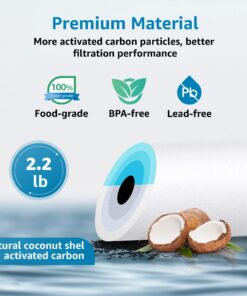 AQUACREST FXHTC 5 Micron 10" x 4.5" Whole House Water Filter, Replacement for GE FXHTC, GXWH40L, American Plumber W10-PR, W10-BC, Culligan RFC-BBSA, GXWH35F, W50PEHD, Pentek R50-BB, Pack of 2 23 71G3KXyTJ8L