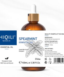 HIQILI Spearmint Essential Oil,100% Pure Natural - for Diffuser,Candle Making DIY - 3.38 Fl Oz. 3.38 Fl Oz (Pack of 1) 8 71G42n I8L