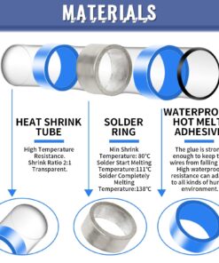 210pcs Heat Shrink Wire Connectors Sopoby 135 pcs Heat Shrink Crimp Butt Connectors Mixed with 75 pcs Solder Seal Wire Connectors 26-10GA Electrical Connectors Waterproof Assorted Wire cnectors Kit 17 71G5Ml0TmfL