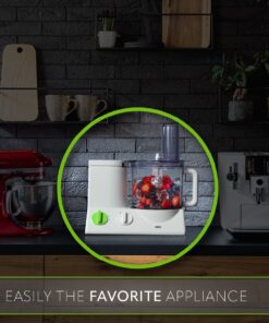 Braun FP3020 12 Cup Food Processor Ultra Quiet Powerful motor, includes 7 Attachment Blades + Chopper and Citrus Juicer , Made in Europe with German Engineering, White 28 71G5XCPiHYL