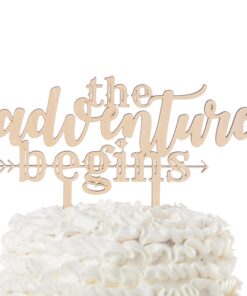 Ella Celebration The Adventure Begins Wooden Wedding Cake Topper, IMPROVED Arrow Rustic Wood Decoration 8 Inch Width (Adventure Begins) 22 71G5cxmVe9L