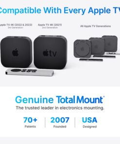 TotalMount – Apple TV Mount – Compatible with all Apple TVs Premium Black Apple TV Mount 24 71G5jfRBDL