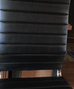 Amazon Basics High-Back Executive Swivel Office Desk Chair with Ribbed Puresoft Upholstery, Lumbar Support, Modern Style, 23.9"D x 24.69"W x 41.5"H, Black 88 71G6mCKFndL