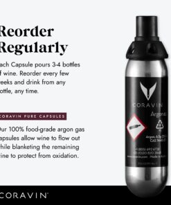Coravin Pure Argon Capsules - 6 Pack - Preserve Wine for Years - For Coravin Timeless and Pivot Preservation System - Wine Gas Cartridges - For Red Wines, White Wines & More - Coravin Gas Capsules 11 71G6uu2jIXL