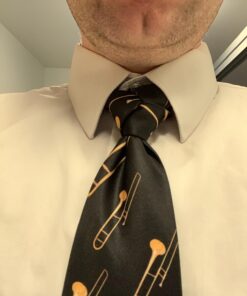 Steven Harris Trombone Music Instrument Necktie - Black - One Size Neck Tie 3 71G7ZIfuD0L