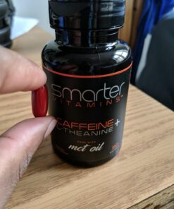SmarterVitamins (3-Pack) 200mg Caffeine Pills with 100mg L-Theanine for Energy, Focus and Clarity + Coconut MCT Oil, Pre Workout, Nootropic Brain Booster, Extended Release Capsule 34 71G7tryOvFL