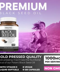 Black Seed Oil - 120 Softgel Capsules Skin Health (Non-GMO & Vegan) Cold-Pressed Nigella Sativa Producing Pure Black Cumin Seed Oil with Vitamin E - 500mg Each, 1000mg Per 2 Capsule Serving Capsules (120 Count) 22 71G7yS2b5yL 1