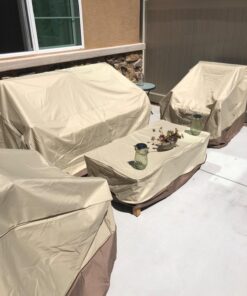 Classic Accessories Veranda Water-Resistant 76 Inch Deep Seated Patio Sofa/Loveseat Cover, Patio Furniture Covers, Pebble/Bark/Earth 76"L x 40"D x 31"H 34 71G9iI7zIUL