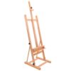 U.S. Art Supply Medium Wooden H-Frame Studio Easel with Artist Storage Tray - Mast Adjustable to 96" High, Holds Canvas to 48" - Sturdy Beechwood Holder Floor Stand - Display Paintings, Portraits 75 71G9wD29MgL