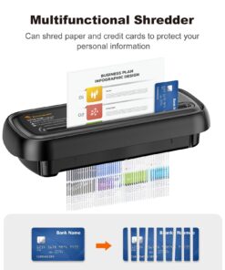 Bonsaii Paper Shredder for Home Use, 6 Sheet Strip Cut Small Paper Shredder Without Basket for Home Office, Portable Shredder Extendable Arm Design with Overheat Protection (S123-B) 10 71GA2G2OHVL