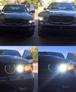 iJDMTOY (2 White LED Angel Eye Ring Marker Bulbs Compatible with BMW 5 6 7 Series X3 X5 (E39 E53 E60 E63 E64 E65 E66 E83), 7000K White 44 71GACMqp0aL