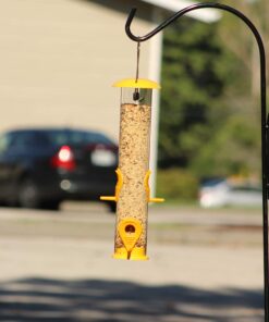 Ashman Bird Feeder Yellow Color (1 Pack), Metal Top and Bottom, Spacious Design, Attractive & Long Lasting, Fill it with Sunflower Black Oil Seeds, Clean and Fill, Great Gift for Friends and Family. 1 9 71GB7k1NHEL 3