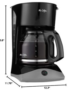 Mr. Coffee Coffee Maker with Auto Pause and Glass Carafe, 12 Cups, Black 21 71GDT3o8WxL