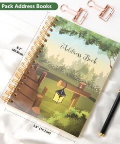 suituts 2 Pack Spiral Bound Address Book with Alphabetical Tabs, 5.8" x 8.2" Telephone Address Book for Contacts, Address and Password Book for Home Office 11 71GDZ7W9mML