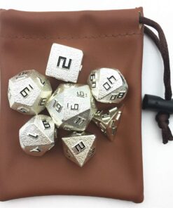 Momostar RPG Solid Metal Polyhedral Dice for Dungeons and Dragons, Pathfinder and Other Games. 7 Pcs Black Numbers Protrude from Silver 7 71GF6rDy4eL