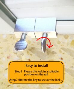 1st Choice Sliding Window Locks Aluminum Metal Window Locks Security Safety Door Locks Adjustable Security Locks with Keys (Silver, 4 Sets) 15 71GGMFvLpaL