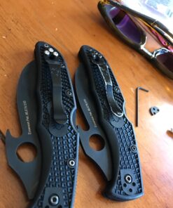 Spyderco Matriarch 2 Signature Knife with Emerson Opener and 3.57" VG-10 Black Reverse S Blade - SpyderEdge - C12SBBK2W Emerson Opener - Black Blade 37 71GGs9ymjVL