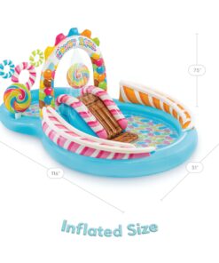 INTEX 57149EP Candy Zone Inflatable Swim Play Center: with Splash Pool and Waterslide – 116" x 75" x 51" 22 71GH7h4hKyL