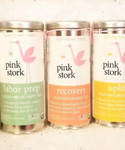 Pink Stork Postpartum Recovery Herbal Tea, Organic Red Raspberry Leaf with Chamomile, Hormone Balance for Women after Labor and Delivery, Strawberry Passion, Caffeine-Free, 15 Sachets 24 71GH9q310KL